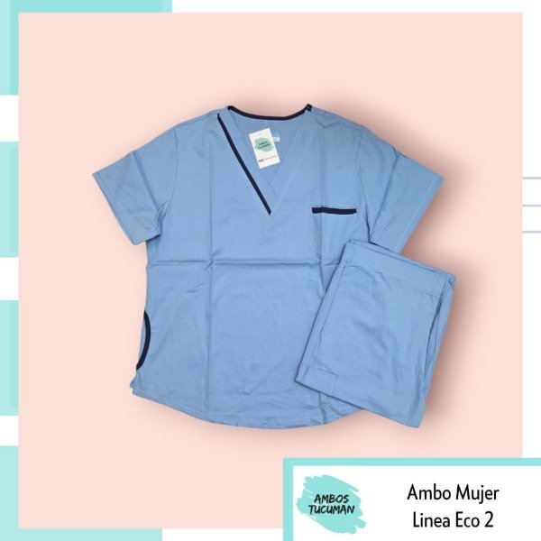 Producto - Ambo Eco Celeste con Azul
