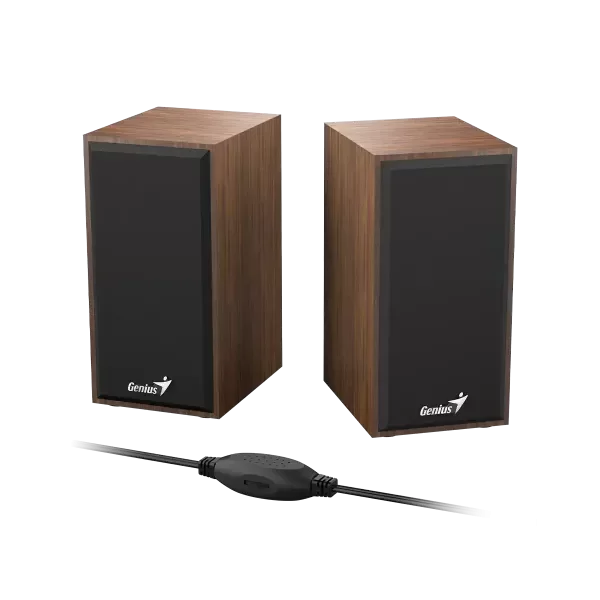 Producto - GENIUS SP-HF180 Parlantes de madera Alimentado USB Sonido jack 3.5 control volum