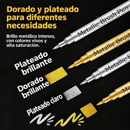 Producto - Marcador fibron indeleble dorado y plateado - 1