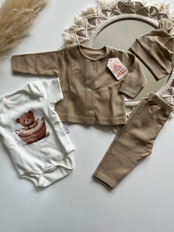 Producto - AJUAR 4 PIEZAS MARRON - COD 686