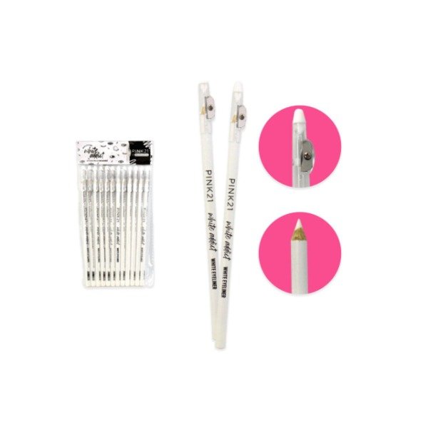Producto - delineador blanco con sacapuntas pink 21