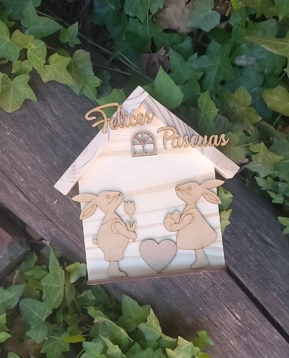 Producto - Casita conejo de Pascua en pino