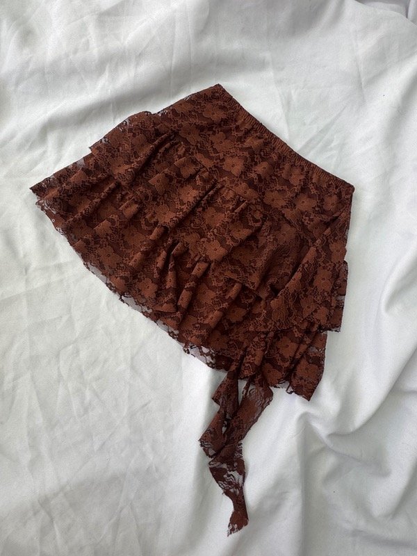 Producto - Pollera tully marroncita