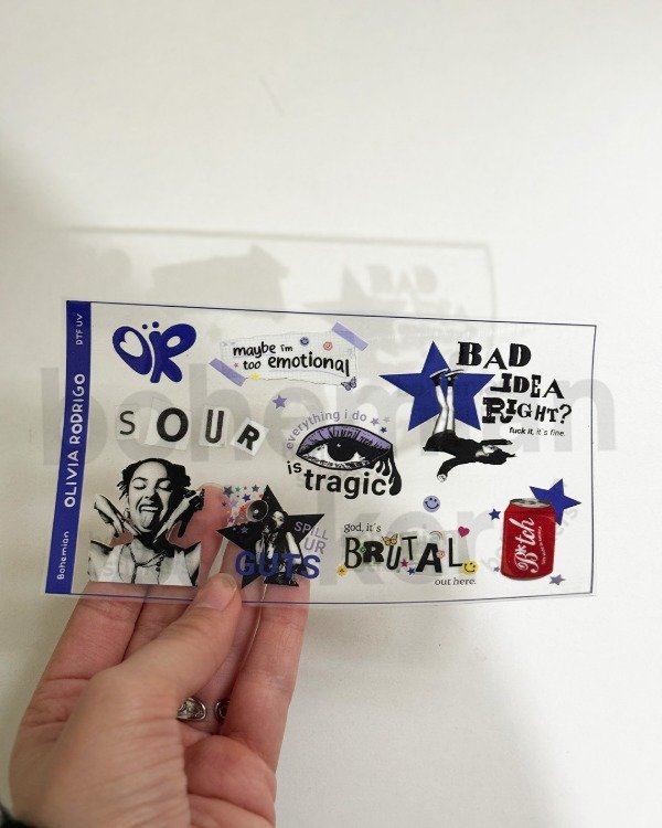 Producto - Plancha de stickers en DTF UV OLIVIA - Stickers DTF UV
