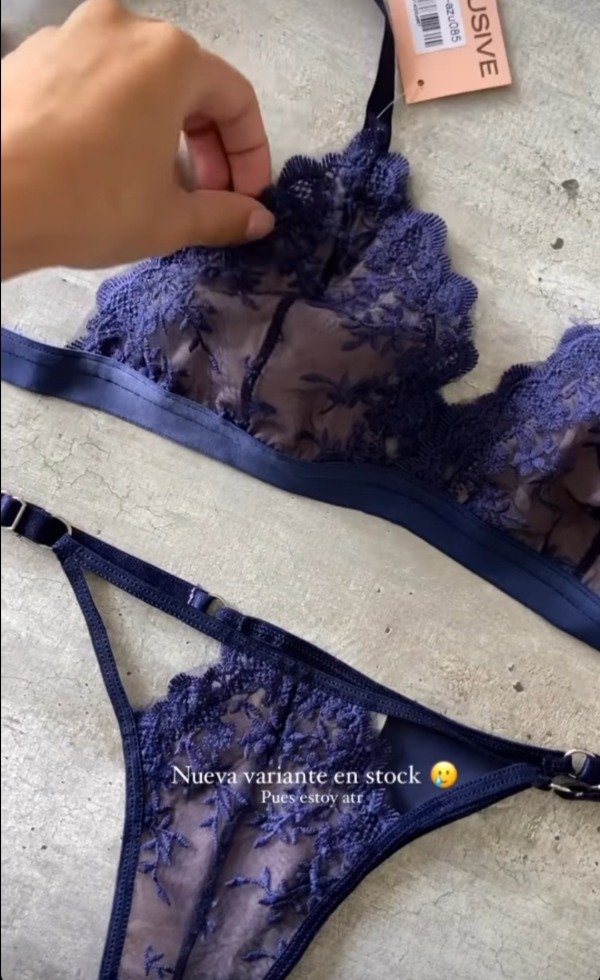 Conjunto EExclusiv de tul bordado con tasas forradas con suave tul de lycra