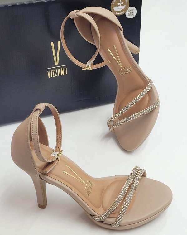 Producto - Sandalias Vizzano doble tira strass importado Beige