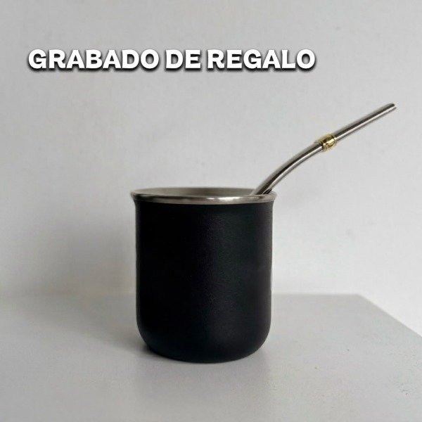 Producto - Mate copita con bombilla chata - Grabado de regalo - 0