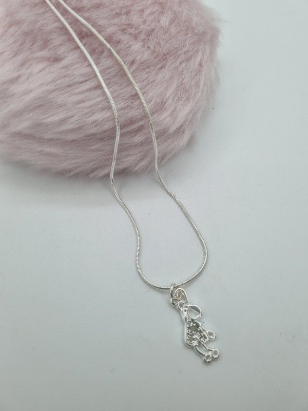 Producto - Cadena acero blanco dije nene/nena strass colg