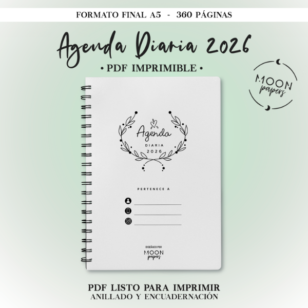 Producto - Agenda Diaria 2026 - Floral