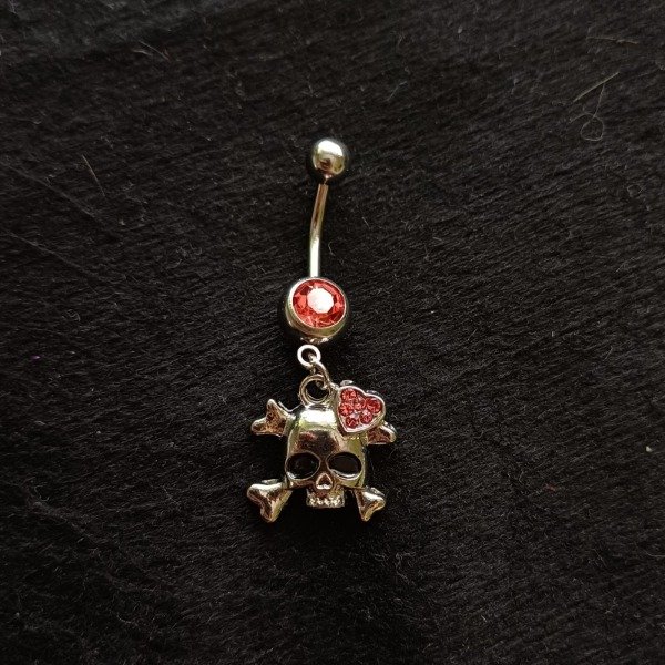 Producto - Piercing ombligo calavera rosa