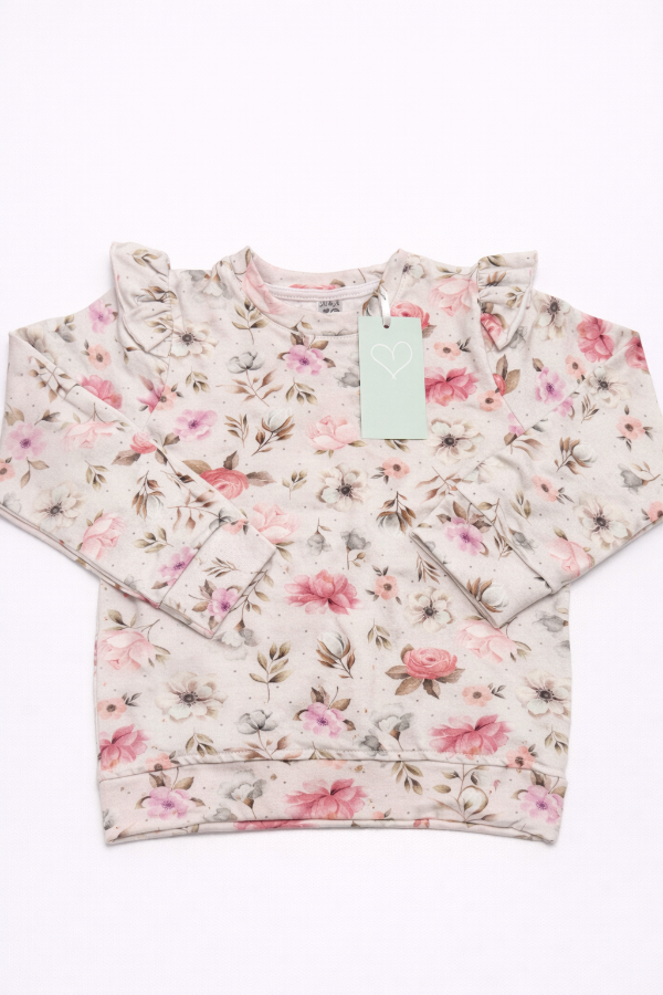 Producto - Buzo frisa elastizada tiza flores