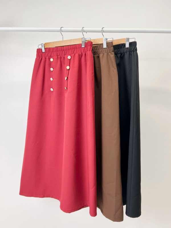 Producto - Falda boton SOLO NEGRO (Talle M a XL)