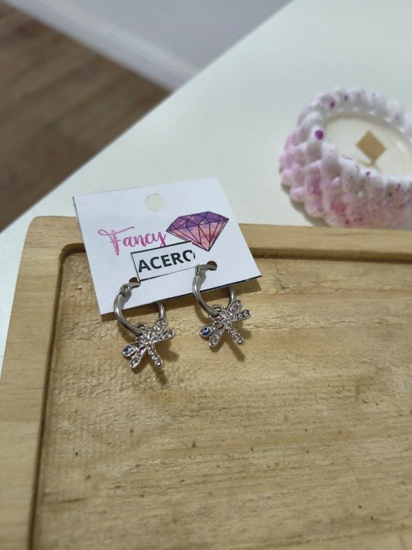 Producto - Argollitas libelula ojo turco