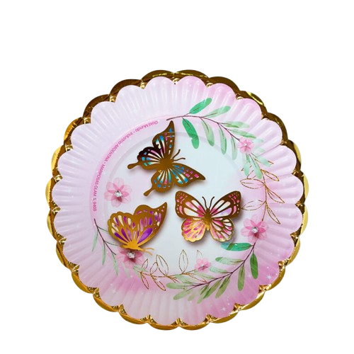 Producto - PLATO CARTON MARIPOSAS GLAM X8 UNIDADES