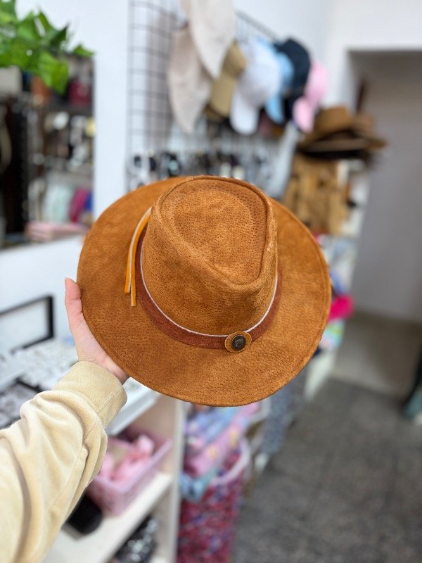 Producto - Sombrero de cuero marrón liso - 0