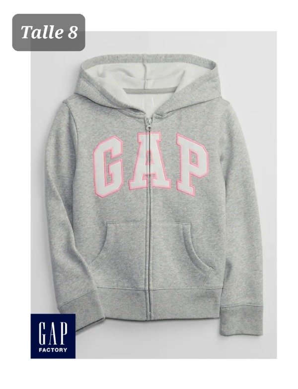 Campera con friza gap talle 8 gris