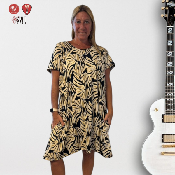 Producto - Vestido Morley CON MANGAS HOJAS CORTO con Bolsillos