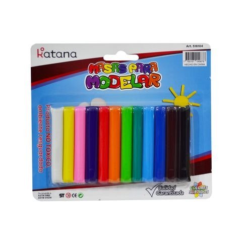 Producto - MASA PARA MODELAR X12 UNIDADES EN BLISTER 17X15CM
