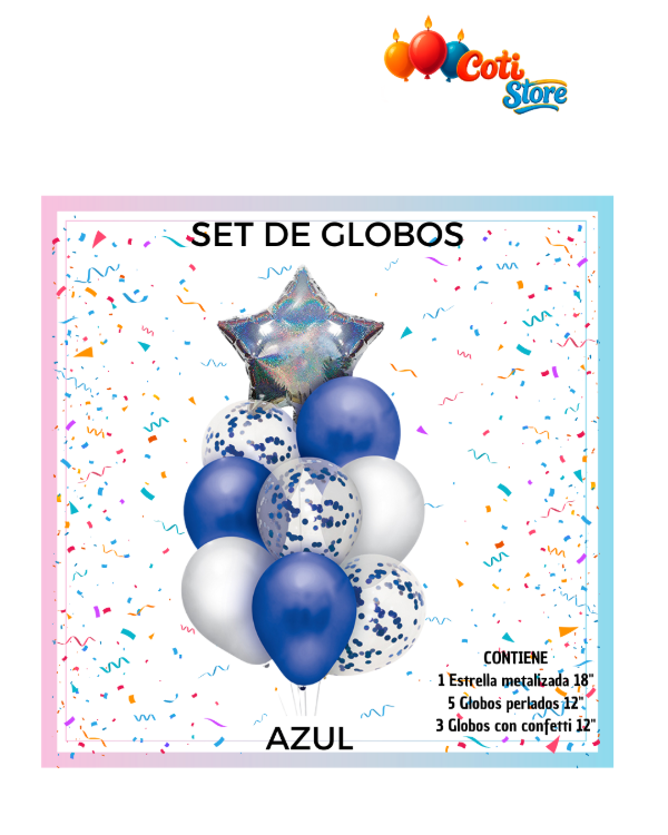 Producto - Set de Globos Estrella Azul
