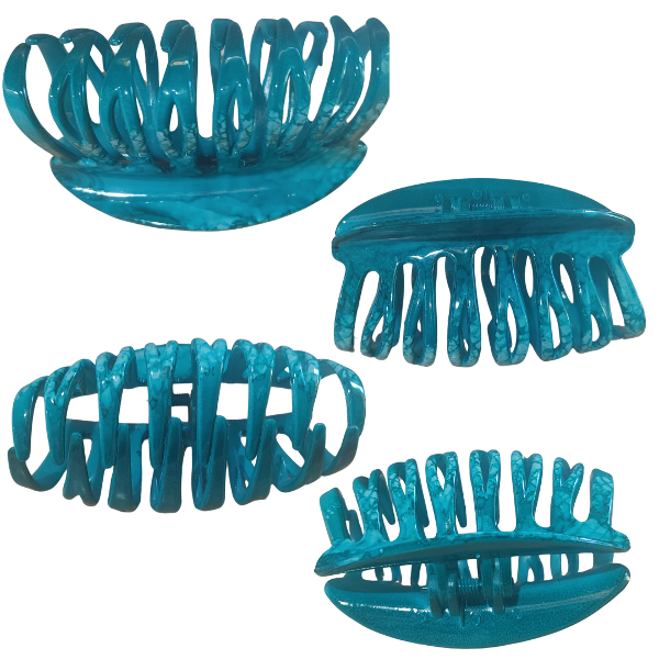 Producto - Broche Para Pelo Tubular Brillante marmolado Grande Para Mujer X unidad - 6