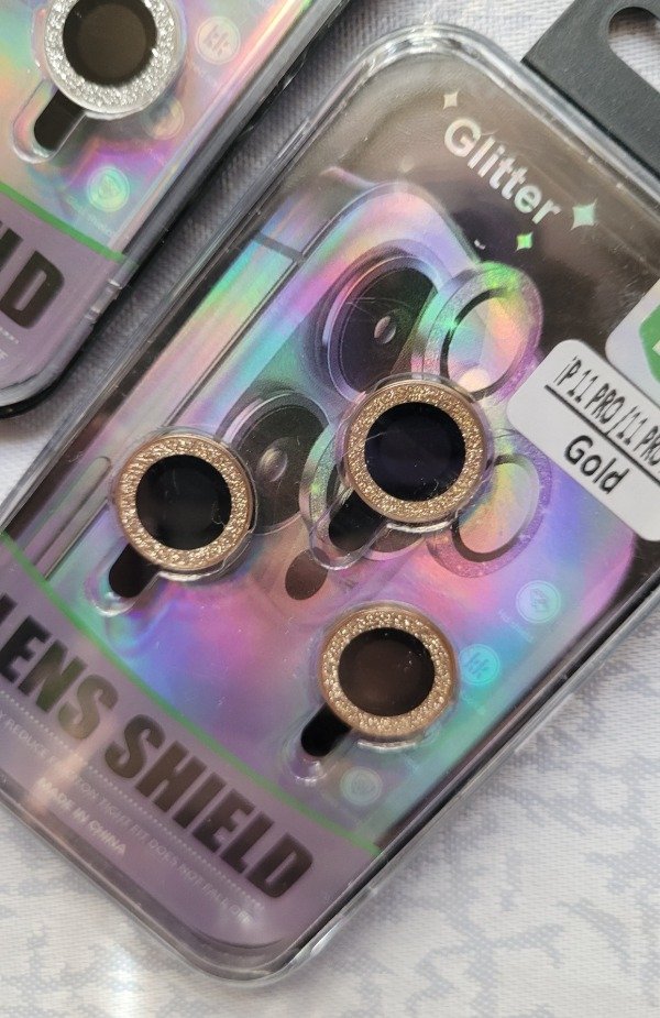 Producto - Iph 11 pro / iph 12 pro / iph 11 pro max protector de camara brillo dorado