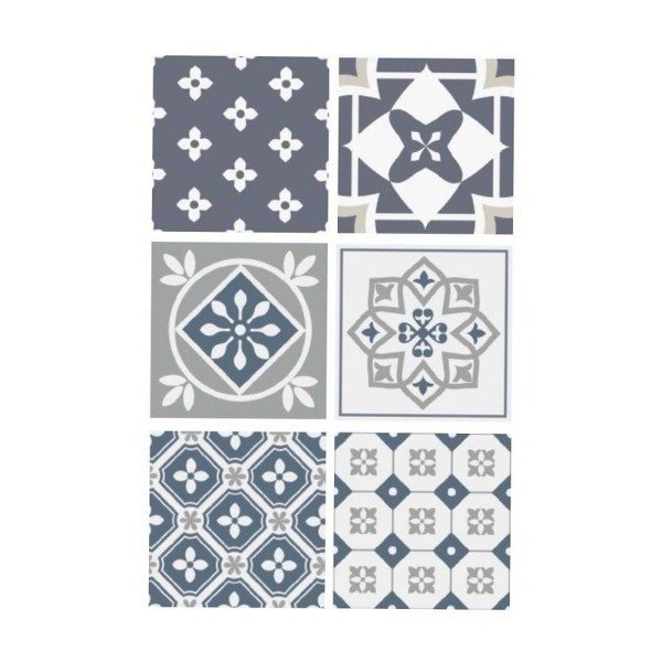 Producto - Azulejos Autoadhesivos con Diseño Blanco-Gris Azulado