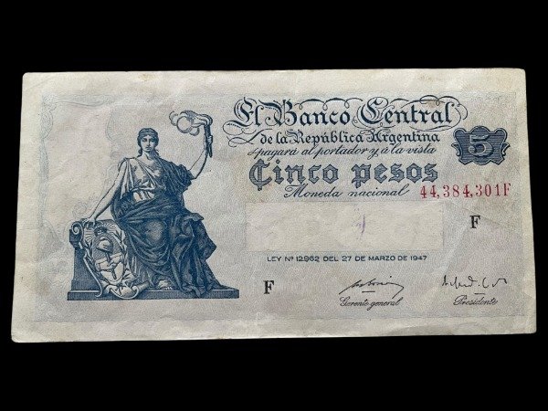 Producto - Argentina (1951) 5 Pesos. Bosio - Gomez Morales