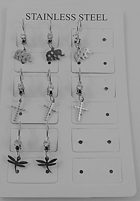 Producto - AROS DE ACERO CON DIJE X 6 PARES 1311-4