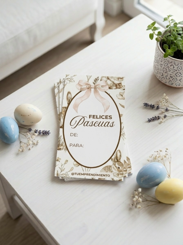 Producto - Tarjeta pascua - Color beige