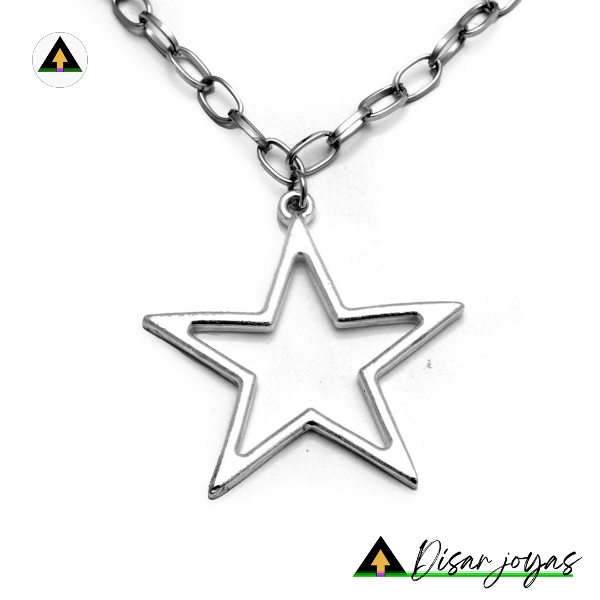 Producto - Conjunto acero blanco cadena 50 cm. Estrella Grande