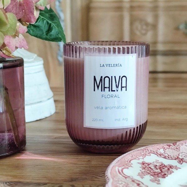 Producto - Malva - Vela de soja aromática.
