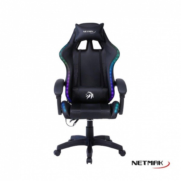 Producto - Silla gamer -iluminacion RGB -apoyabrazos -5 ruedas 50mm -respaldo reclinable -