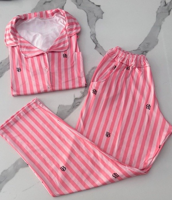 Producto - Set Camisero exclusivo Rosa con lineas