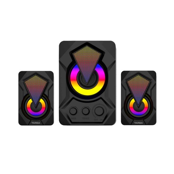 Producto - Parlantes gamer 2.1 USB RGB Targa Diamond Pro