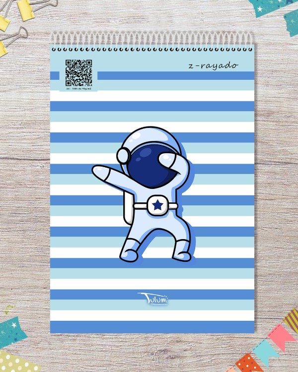 Producto - Cuaderno espiral arriba (p/ zurdos) rígido A4 100h dis. astronauta