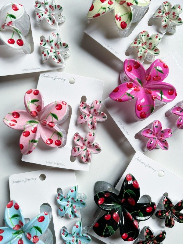 Producto - BROCHES HAWAI CEREZAS X3