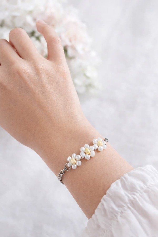 Producto - Pulsera de Flores Esperanza - Blanco