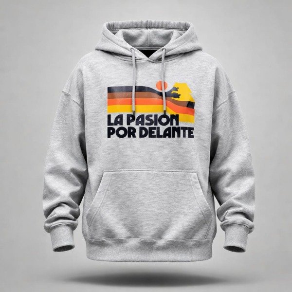 Producto - Canguro OVERSIZE Cibarta MOD Luna Roja Gris algodon Rustico