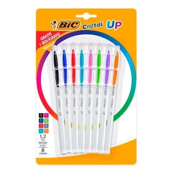 Producto - Lapiceras de color BIC Cristal UP x 8 colores surtidos
