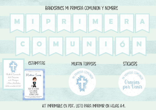 Producto - Comunion o Bautismo Imprimibles