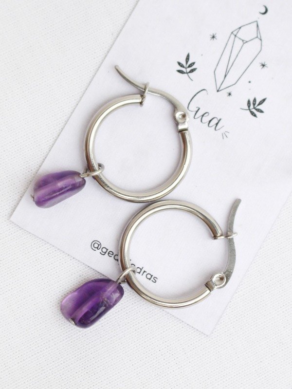 Producto - Aros Amatista Rolada