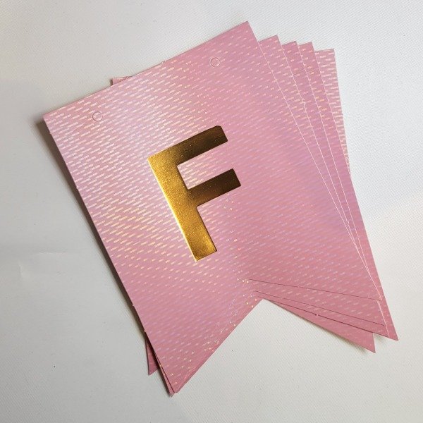 Producto - Banderines holográfico rosa gold FELIZ CUMPLEAÑOS