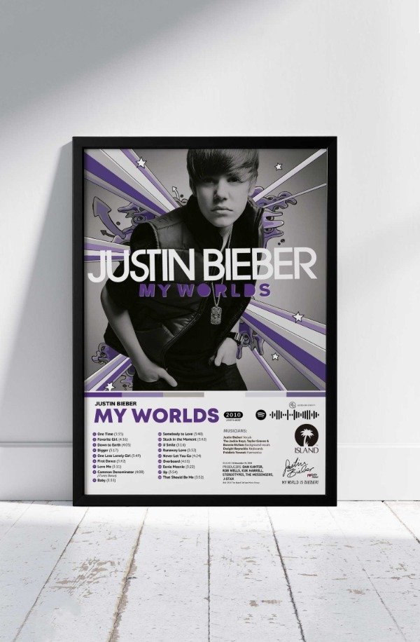 Producto - Cuadro JUSTIN BIEBER My Worlds 2010