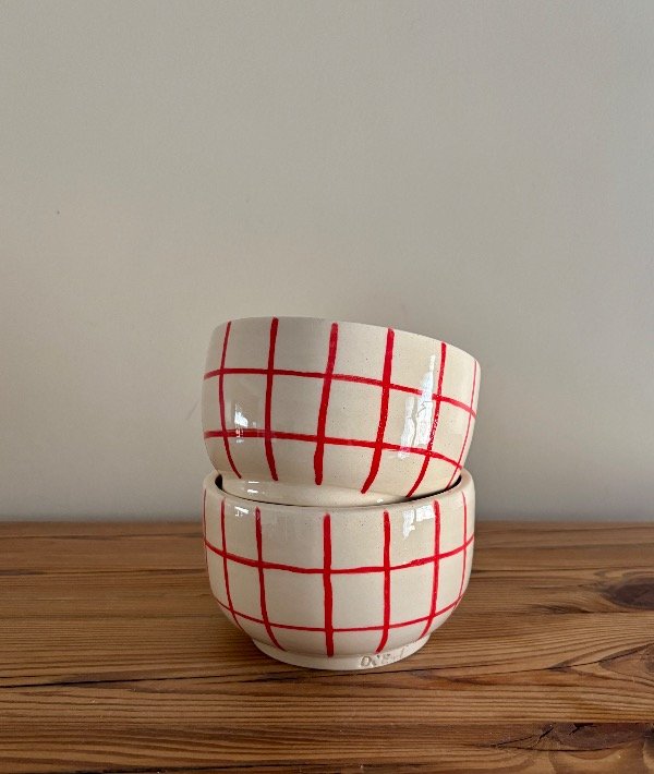 Producto - Cuenco cuadrille rojo - A PEDIDO