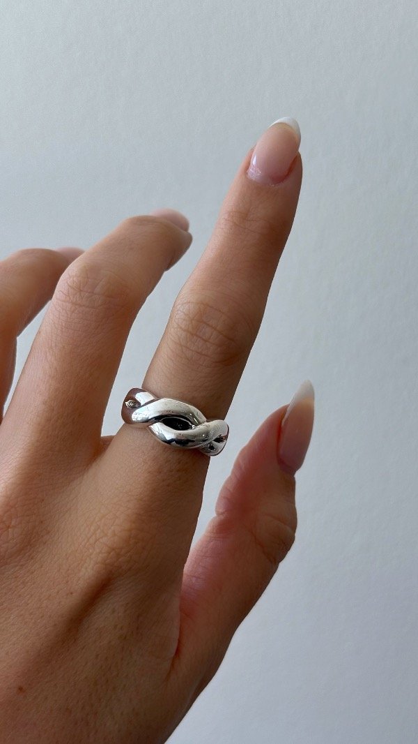 Producto - Anillo inflado trenzado bombe 18mm P925