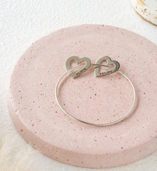 Producto - Esclava aniversario con corazones calados