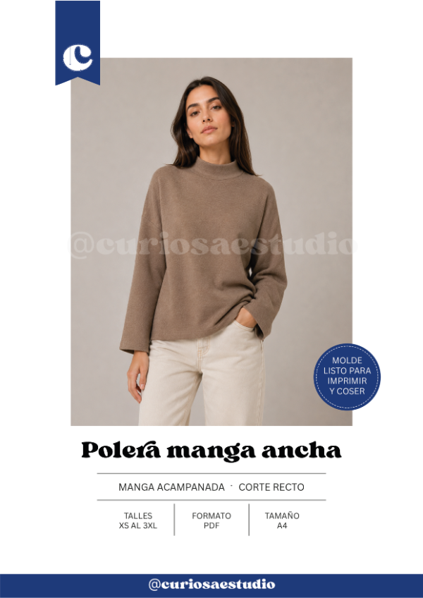 Producto - Polera manga ancha - Molde digital - PDF descargable