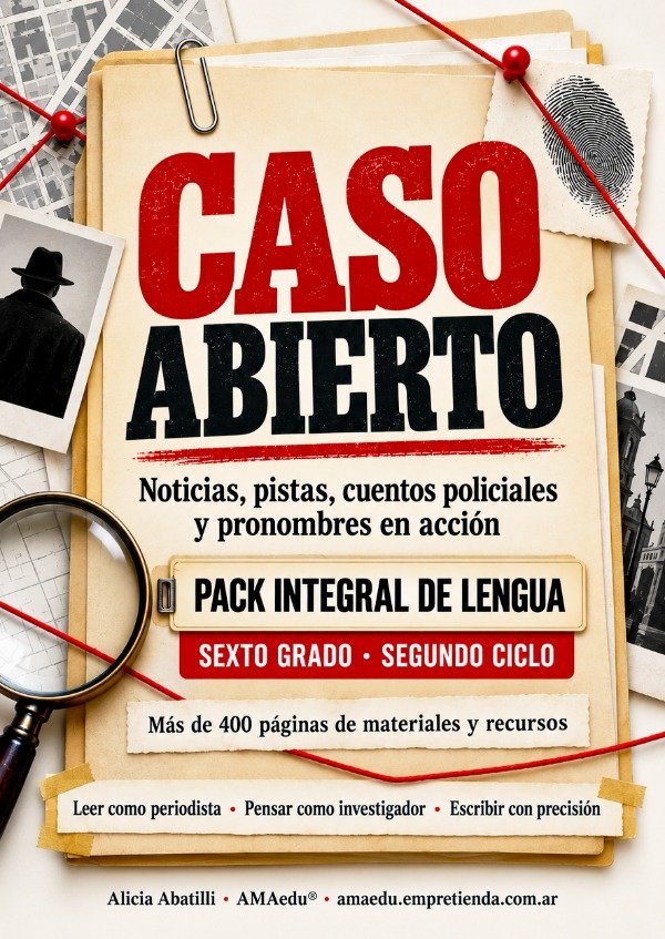 Producto - Lectura CASO ABIERTO - NOTICIAS POLICIALES Y PRONOMBRES (Lengua, Sexto) - 0