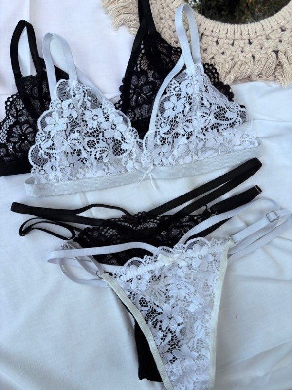 Producto - Conjunto de encaje doble tira - 0