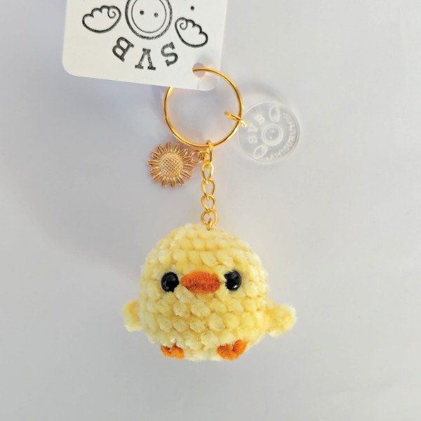 Producto - Llavero pollito hilo chenille súper suave